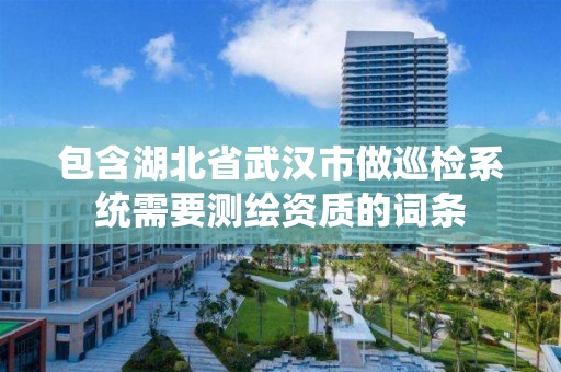 包含湖北省武漢市做巡檢系統需要測繪資質的詞條