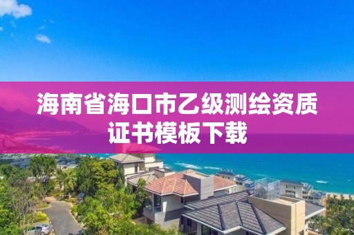 海南省海口市乙級測繪資質證書模板下載