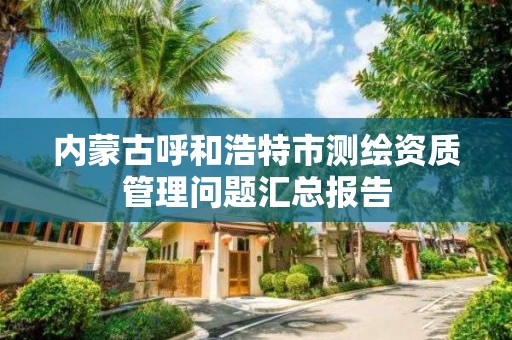 內蒙古呼和浩特市測繪資質管理問題匯總報告