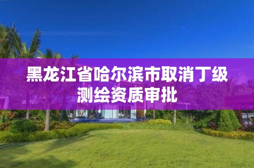 黑龍江省哈爾濱市取消丁級(jí)測(cè)繪資質(zhì)審批