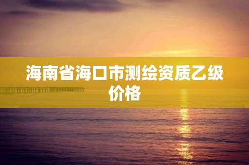 海南省海口市測繪資質乙級價格