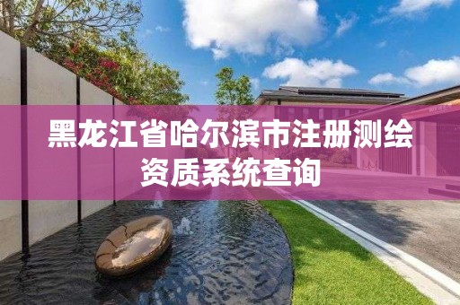 黑龍江省哈爾濱市注冊測繪資質系統查詢