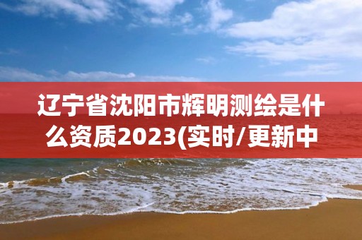 遼寧省沈陽市輝明測繪是什么資質2023(實時/更新中)