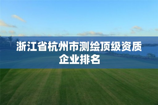 浙江省杭州市測繪頂級資質(zhì)企業(yè)排名