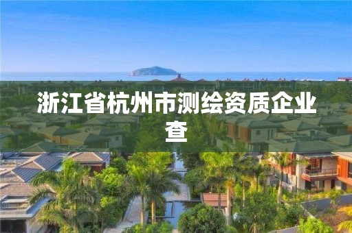 浙江省杭州市測繪資質企業查