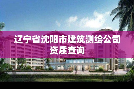 遼寧省沈陽市建筑測繪公司資質查詢