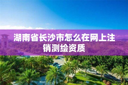 湖南省長(zhǎng)沙市怎么在網(wǎng)上注銷測(cè)繪資質(zhì)