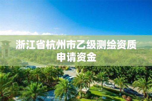 浙江省杭州市乙級測繪資質申請資金