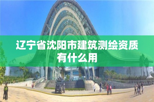 遼寧省沈陽市建筑測繪資質有什么用