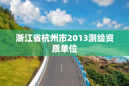 浙江省杭州市2013測繪資質單位