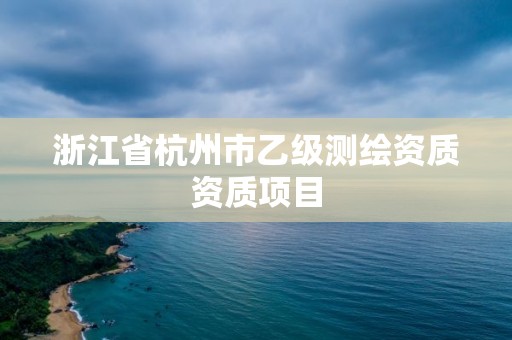 浙江省杭州市乙級測繪資質資質項目