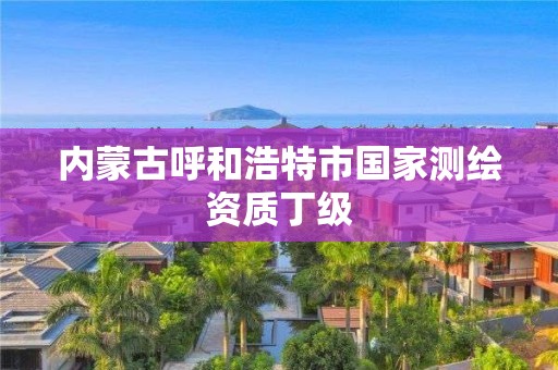 內蒙古呼和浩特市國家測繪資質丁級