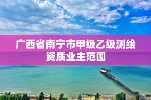 廣西省南寧市甲級乙級測繪資質業主范圍