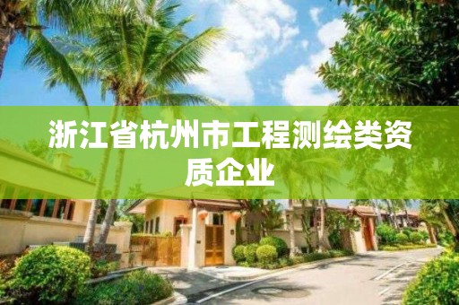 浙江省杭州市工程測(cè)繪類資質(zhì)企業(yè)