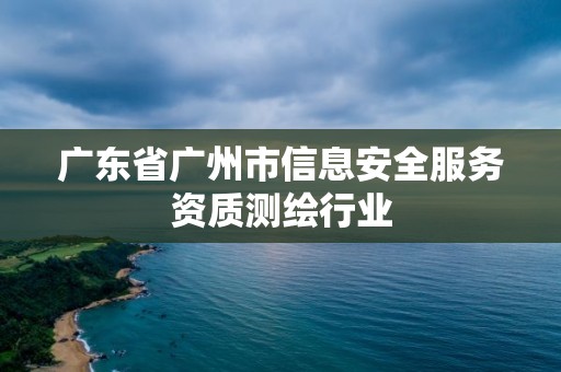 廣東省廣州市信息安全服務(wù)資質(zhì)測繪行業(yè)