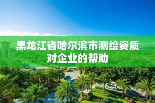 黑龍江省哈爾濱市測繪資質對企業的幫助