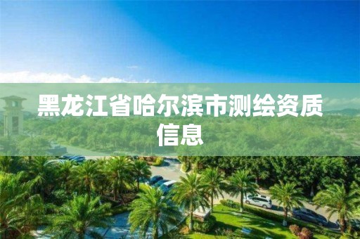 黑龍江省哈爾濱市測繪資質信息