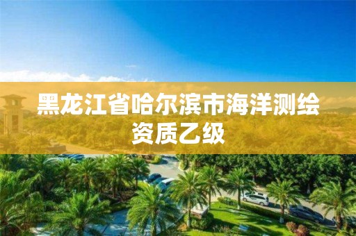 黑龍江省哈爾濱市海洋測繪資質(zhì)乙級