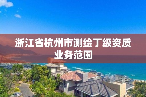 浙江省杭州市測繪丁級資質業務范圍