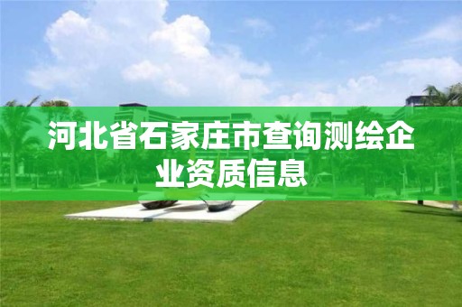 河北省石家莊市查詢測繪企業資質信息