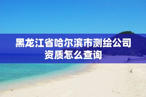 黑龍江省哈爾濱市測繪公司資質怎么查詢