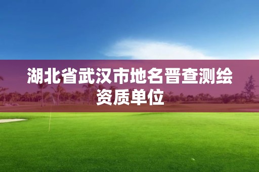 湖北省武漢市地名晉查測繪資質(zhì)單位