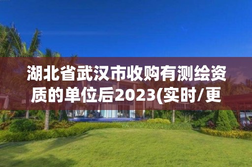 湖北省武漢市收購(gòu)有測(cè)繪資質(zhì)的單位后2023(實(shí)時(shí)/更新中)