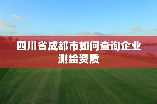 四川省成都市如何查詢企業測繪資質