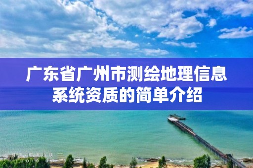 廣東省廣州市測繪地理信息系統資質的簡單介紹