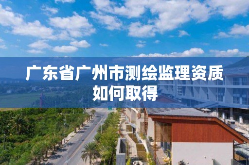 廣東省廣州市測繪監理資質如何取得