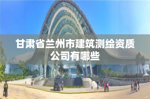 甘肅省蘭州市建筑測繪資質公司有哪些