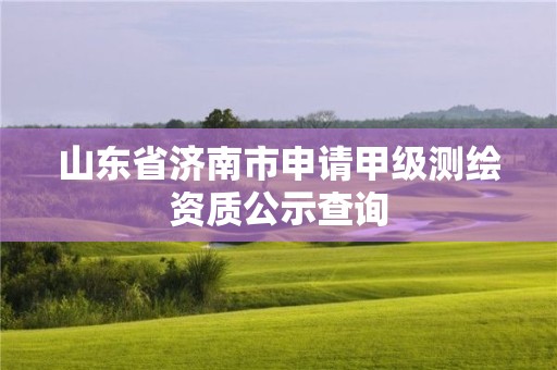 山東省濟南市申請甲級測繪資質(zhì)公示查詢