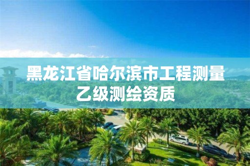 黑龍江省哈爾濱市工程測量乙級測繪資質