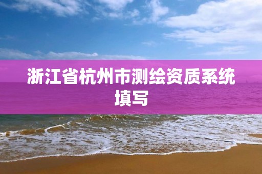 浙江省杭州市測繪資質系統填寫