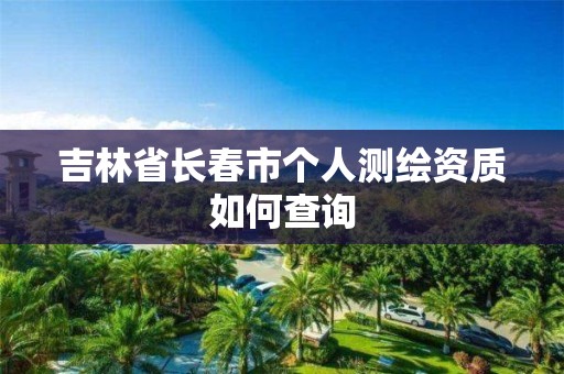 吉林省長春市個人測繪資質(zhì)如何查詢