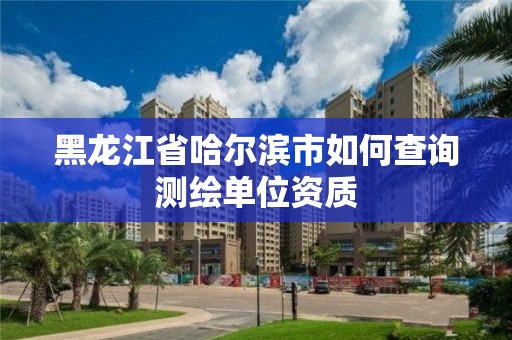 黑龍江省哈爾濱市如何查詢測繪單位資質