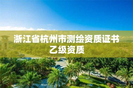 浙江省杭州市測繪資質(zhì)證書乙級(jí)資質(zhì)