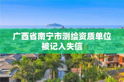 廣西省南寧市測繪資質(zhì)單位被記入失信