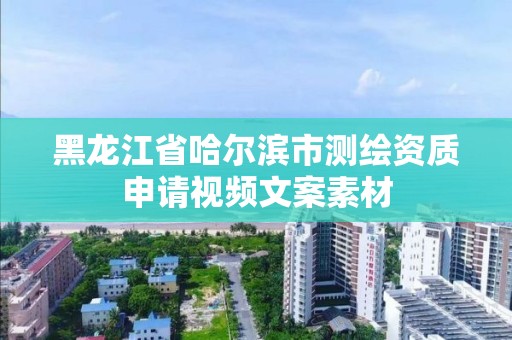 黑龍江省哈爾濱市測繪資質申請視頻文案素材