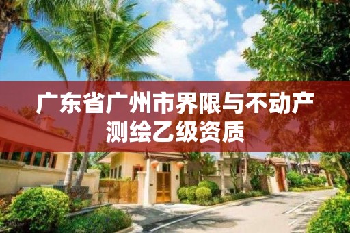 廣東省廣州市界限與不動產測繪乙級資質