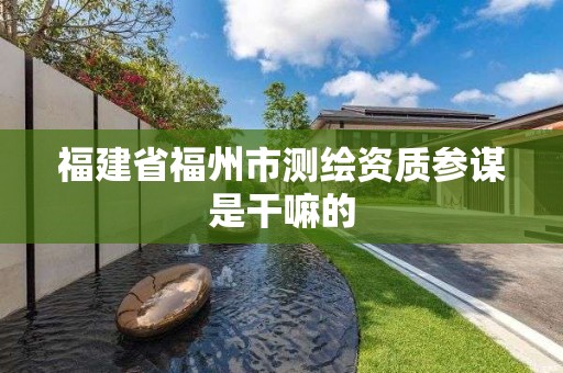 福建省福州市測繪資質參謀是干嘛的