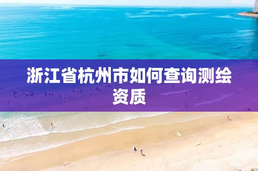 浙江省杭州市如何查詢測(cè)繪資質(zhì)