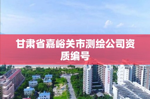 甘肅省嘉峪關市測繪公司資質編號