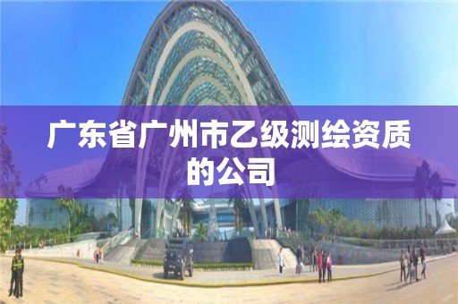 廣東省廣州市乙級測繪資質的公司