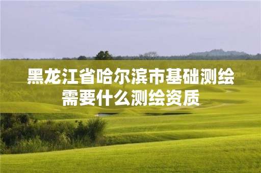 黑龍江省哈爾濱市基礎測繪需要什么測繪資質