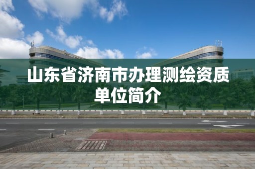 山東省濟南市辦理測繪資質單位簡介