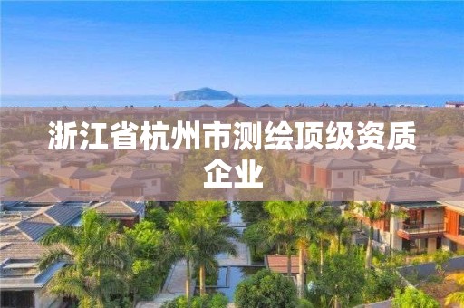 浙江省杭州市測繪頂級資質(zhì)企業(yè)