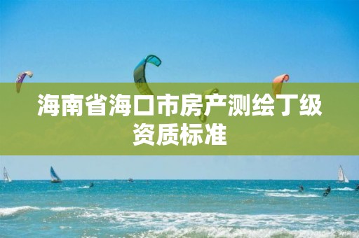 海南省海口市房產(chǎn)測繪丁級資質(zhì)標準