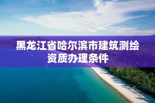 黑龍江省哈爾濱市建筑測繪資質(zhì)辦理條件