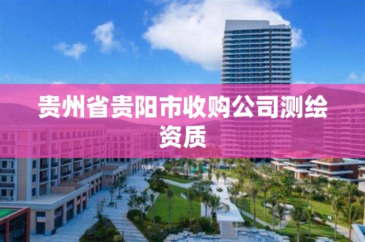 貴州省貴陽市收購公司測繪資質